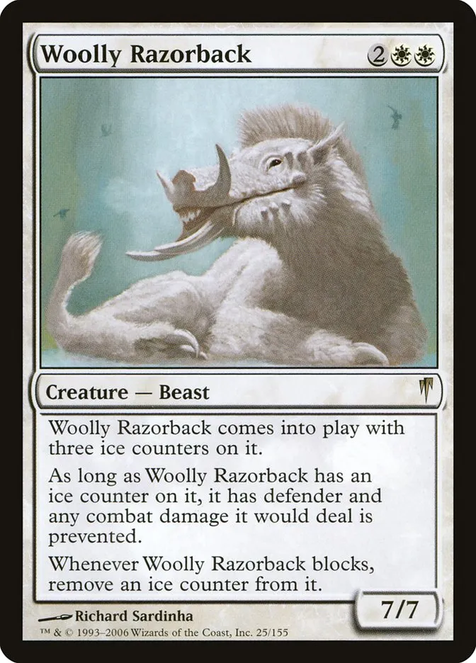 2006 Coldsnap Woolly Razorback #25 rare card image