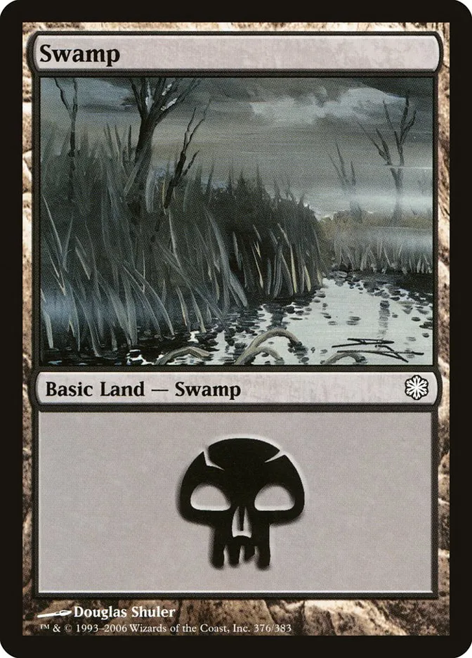 2006 Coldsnap Theme Decks Swamp common #376 common card image