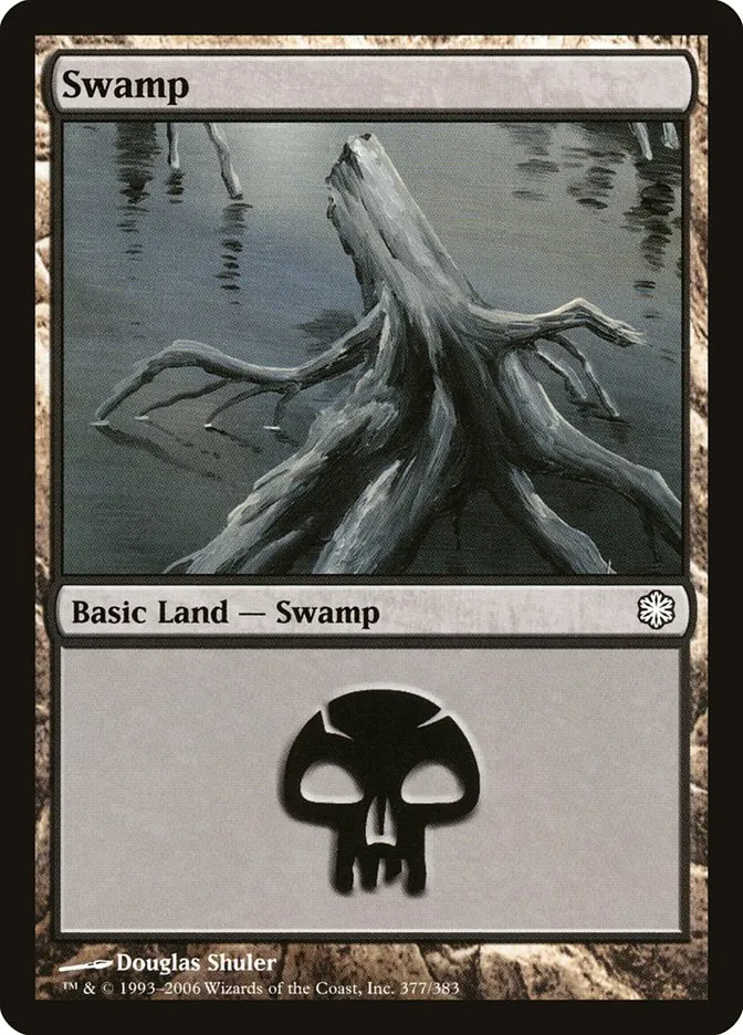 2006 Coldsnap Theme Decks Swamp common #377 common card image