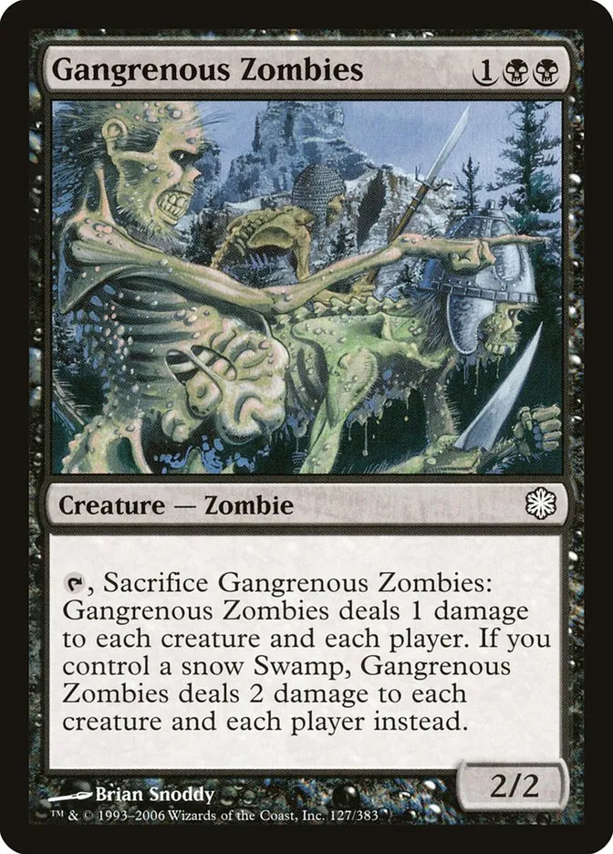 2006 Coldsnap Theme Decks Gangrenous Zombies common #127 common card image