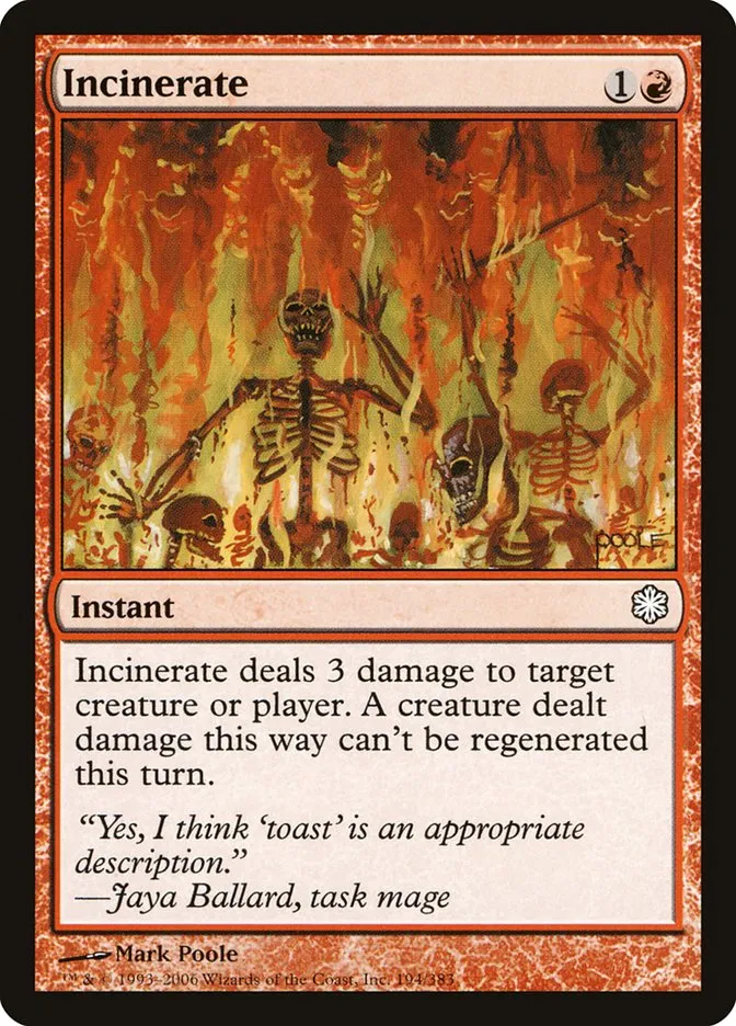 2006 Coldsnap Theme Decks Incinerate common #194 common card image