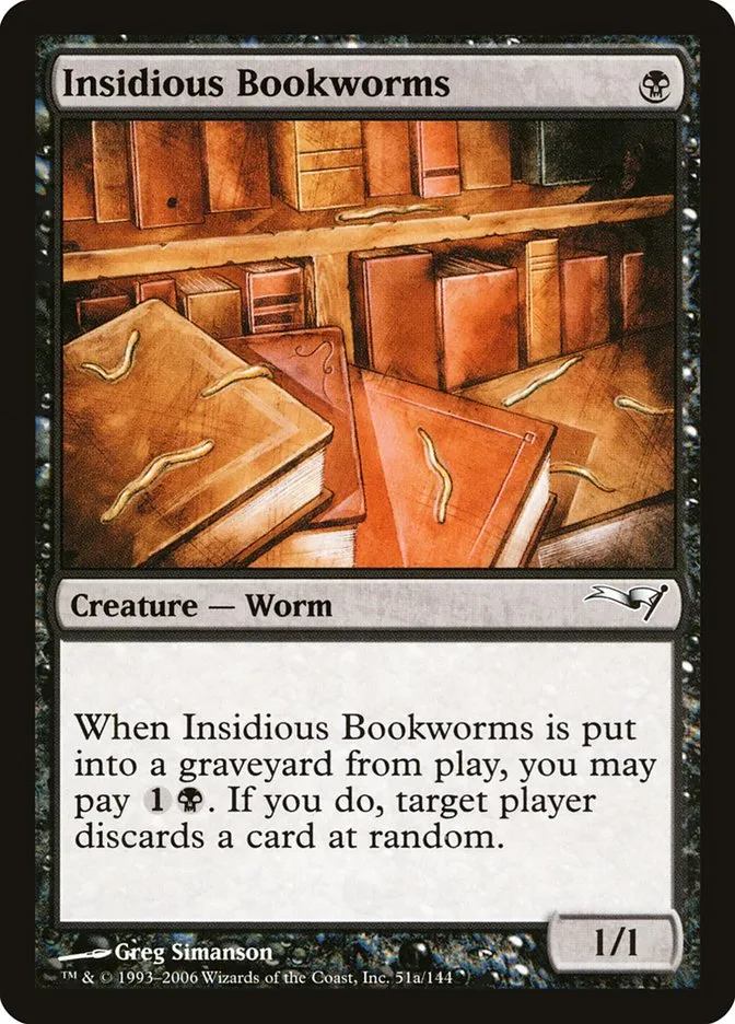 2006 Coldsnap Theme Decks Insidious Bookworms common #51a common card image