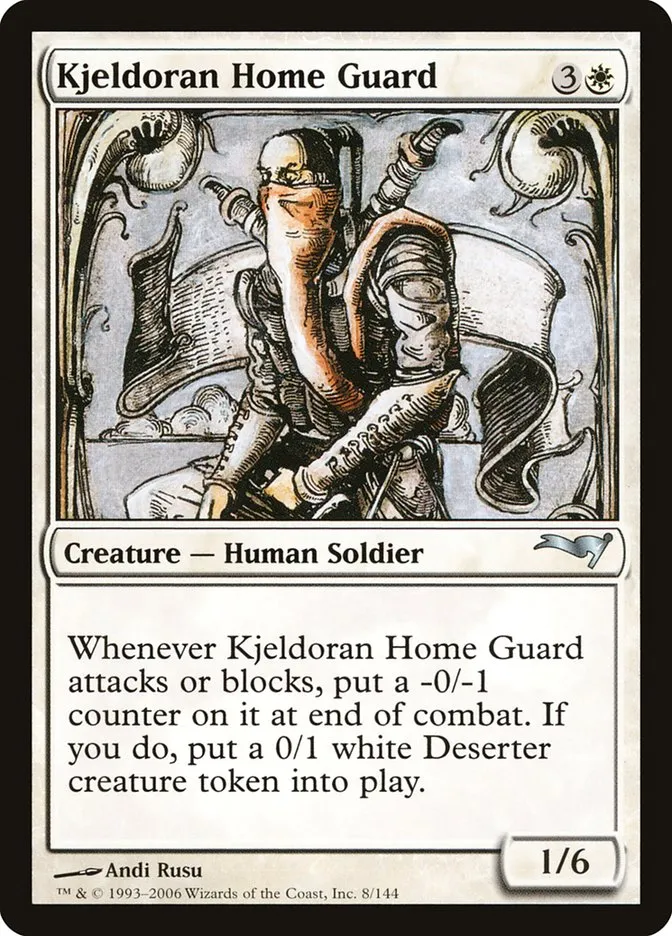 2006 Coldsnap Theme Decks Kjeldoran Home Guard uncommon #8 uncommon card image