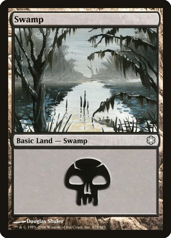 2006 Coldsnap Theme Decks Swamp common #375 common card image
