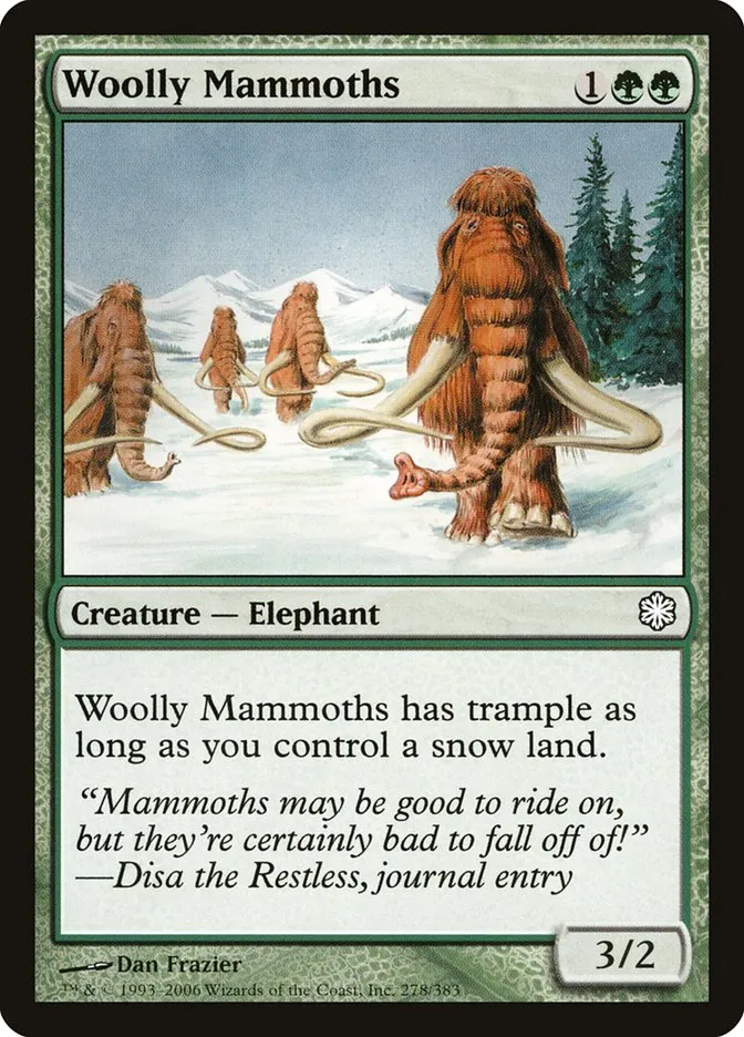 2006 Coldsnap Theme Decks Woolly Mammoths common #278 common card image
