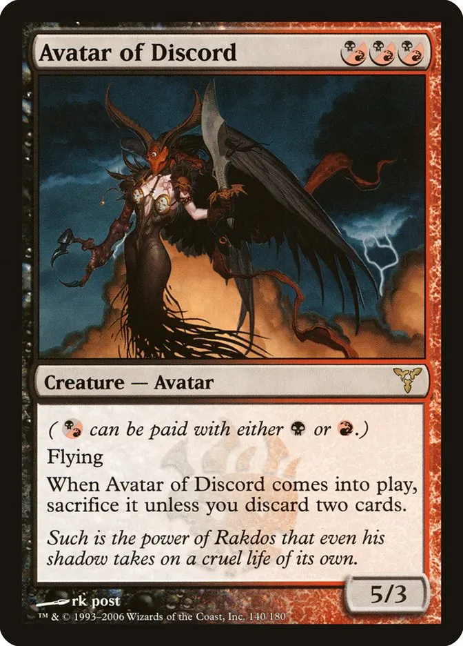 2006 Dissension Avatar of Discord #140 rare card image