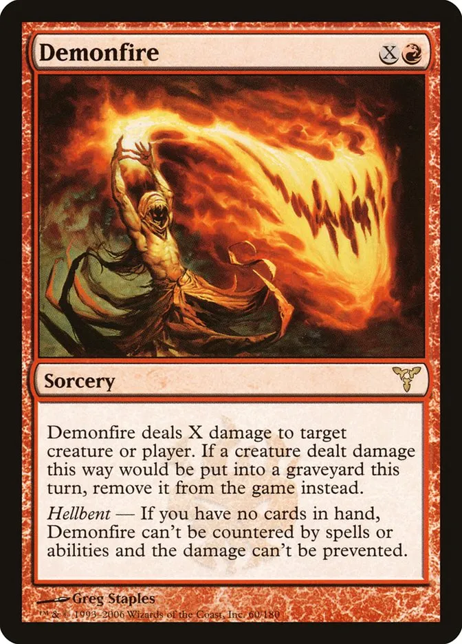 2006 Dissension Demonfire rare #60 rare card image