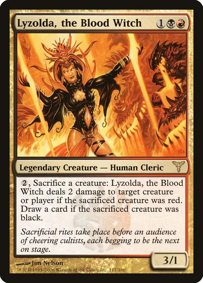 2006 Dissension Lyzolda, the Blood Witch #117 rare card image