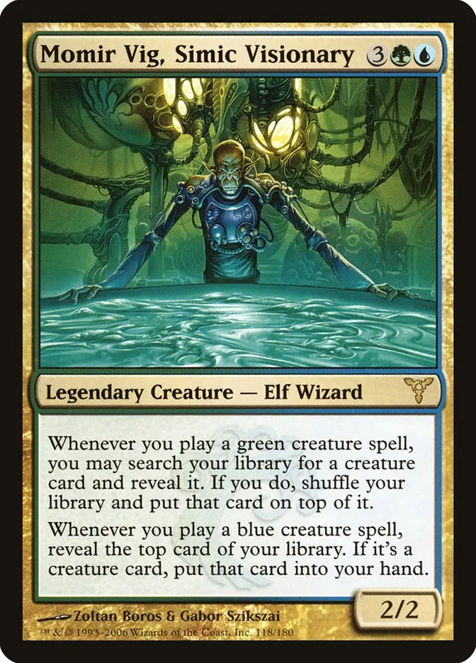 2006 Dissension Momir Vig, Simic Visionary #118 rare card image