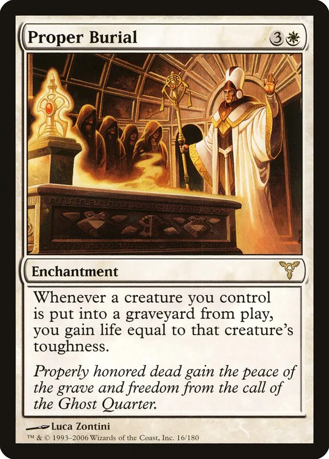 2006 Dissension Proper Burial rare #16 rare card image