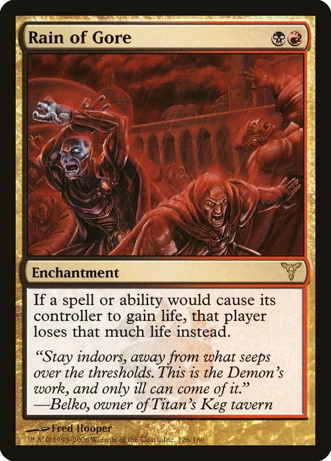 2006 Dissension Rain of Gore rare #126 rare card image