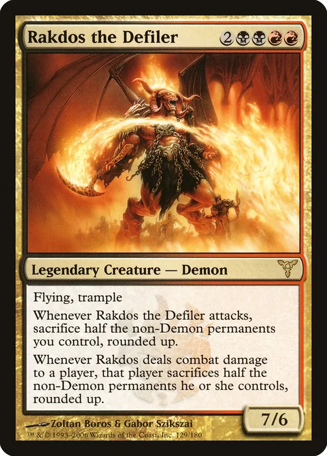 2006 Dissension Rakdos the Defiler rare #129 rare card image