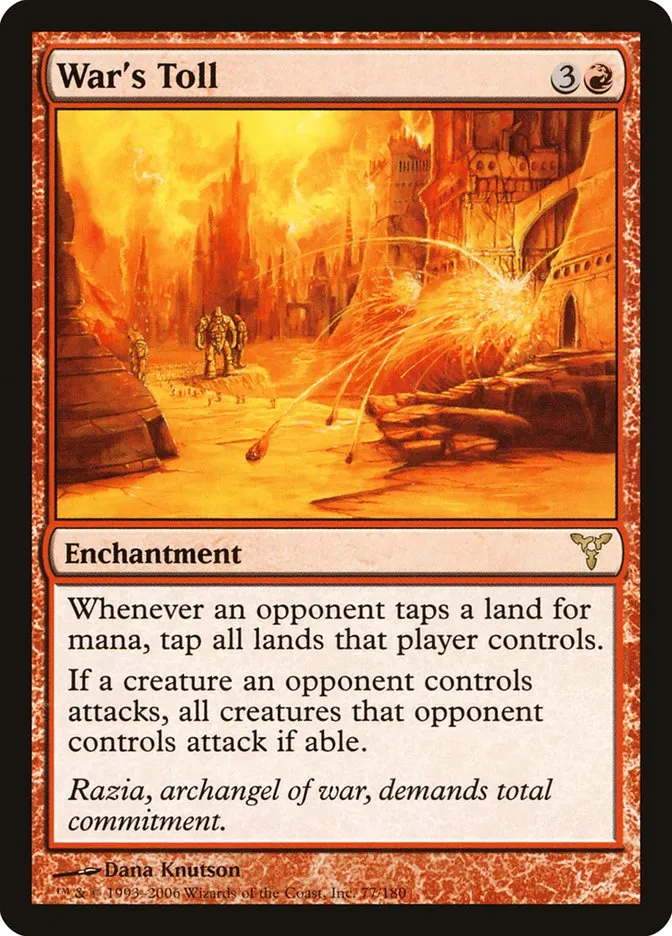 2006 Dissension War's Toll #77 rare card image