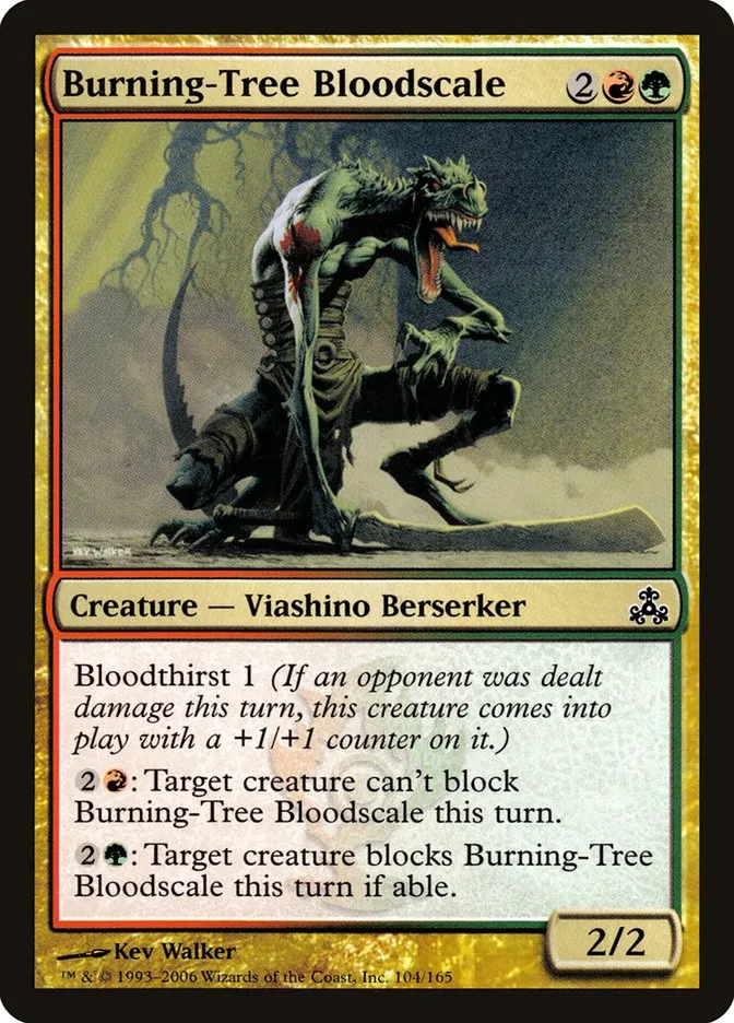 2006 Guildpact Burning-Tree Bloodscale common #104 common card image