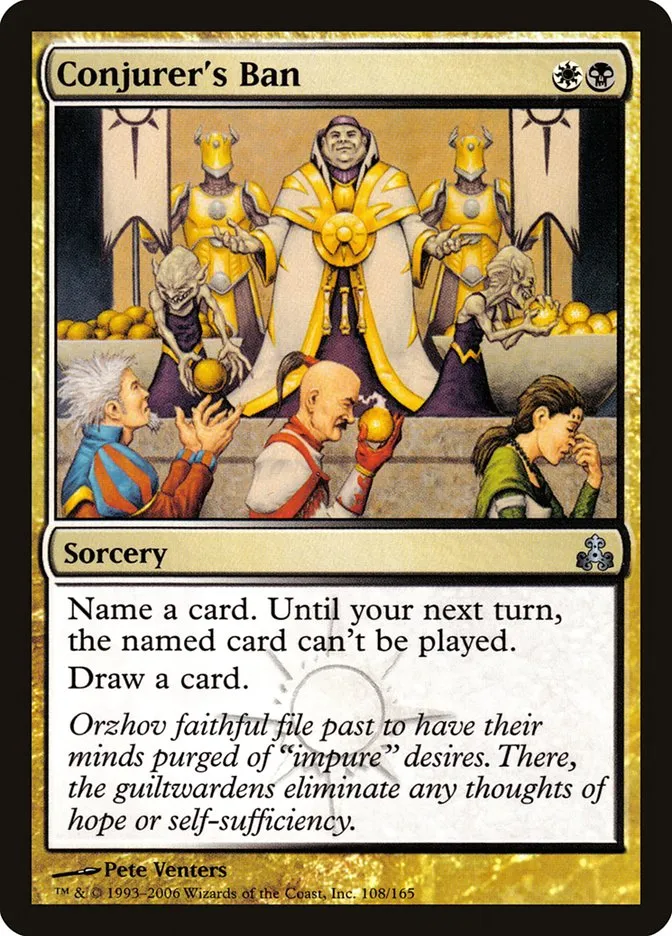 2006 Guildpact Conjurer's Ban uncommon #108 uncommon card image