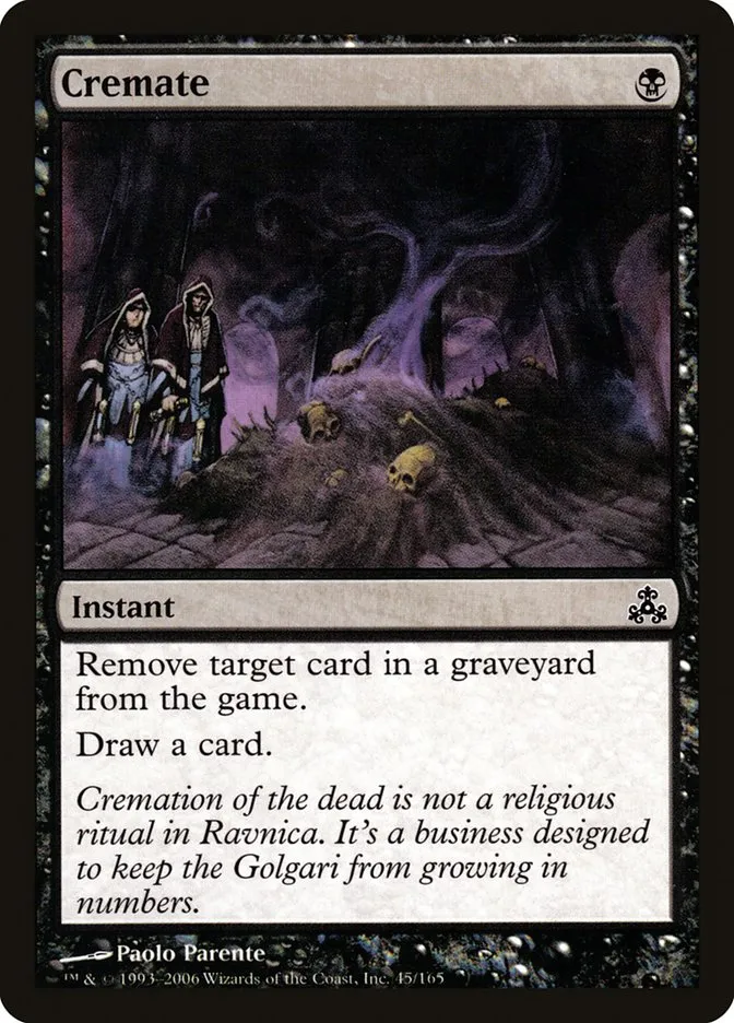 2006 Guildpact Cremate common #45 common card image