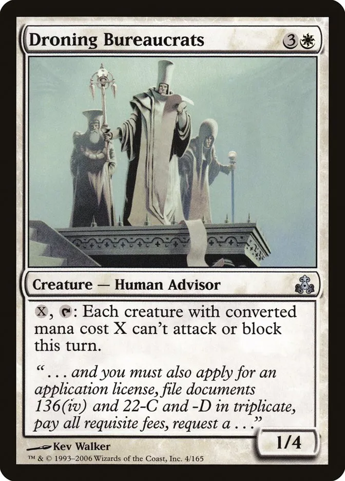 2006 Guildpact Droning Bureaucrats uncommon #4 uncommon card image