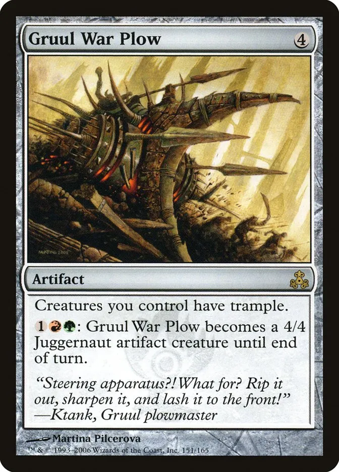 2006 Guildpact Gruul War Plow rare #151 rare card image