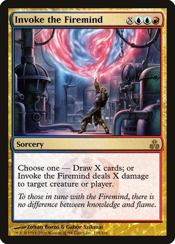 2006 Guildpact Invoke the Firemind rare #118 rare card image