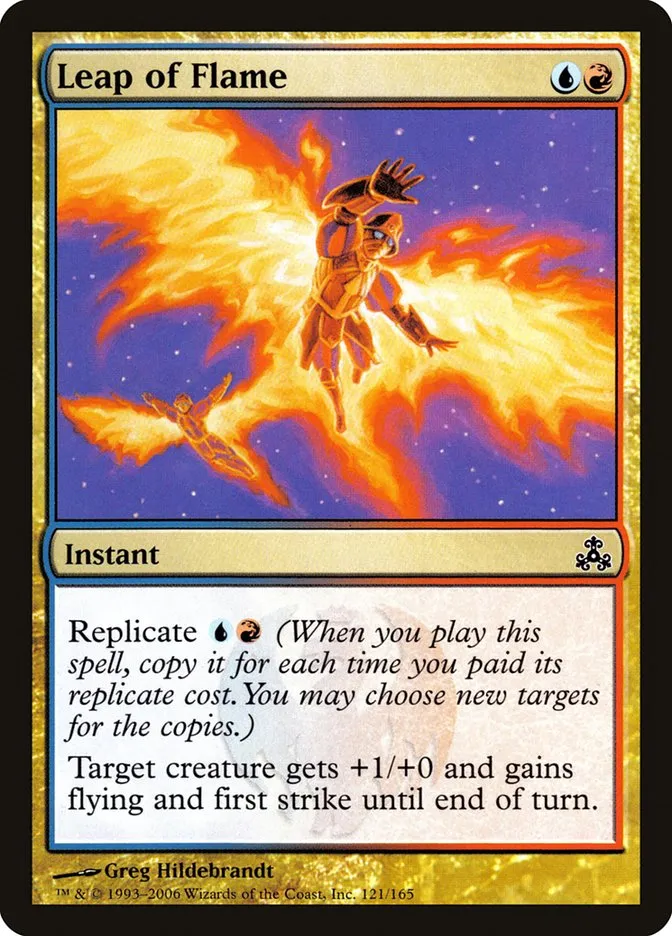 2006 Guildpact Leap of Flame common #121 common card image