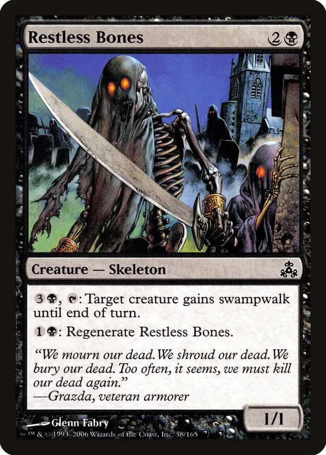 2006 Guildpact Restless Bones common #58 common card image