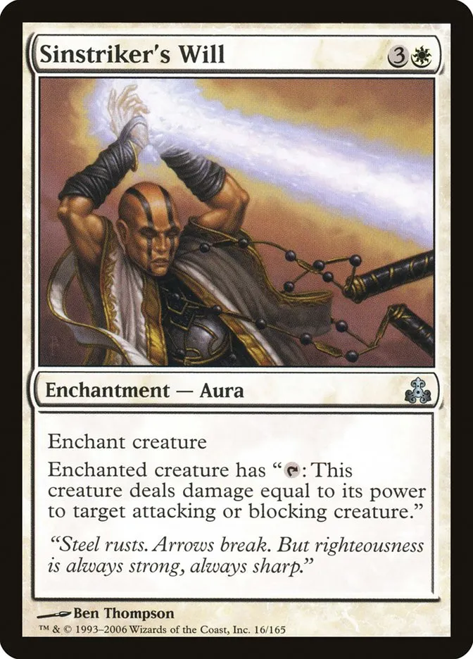 2006 Guildpact Sinstriker's Will #16 uncommon card image