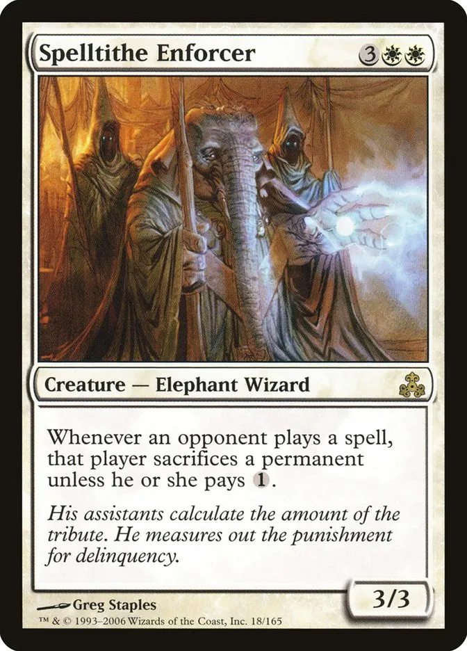 2006 Guildpact Spelltithe Enforcer rare #18 rare card image