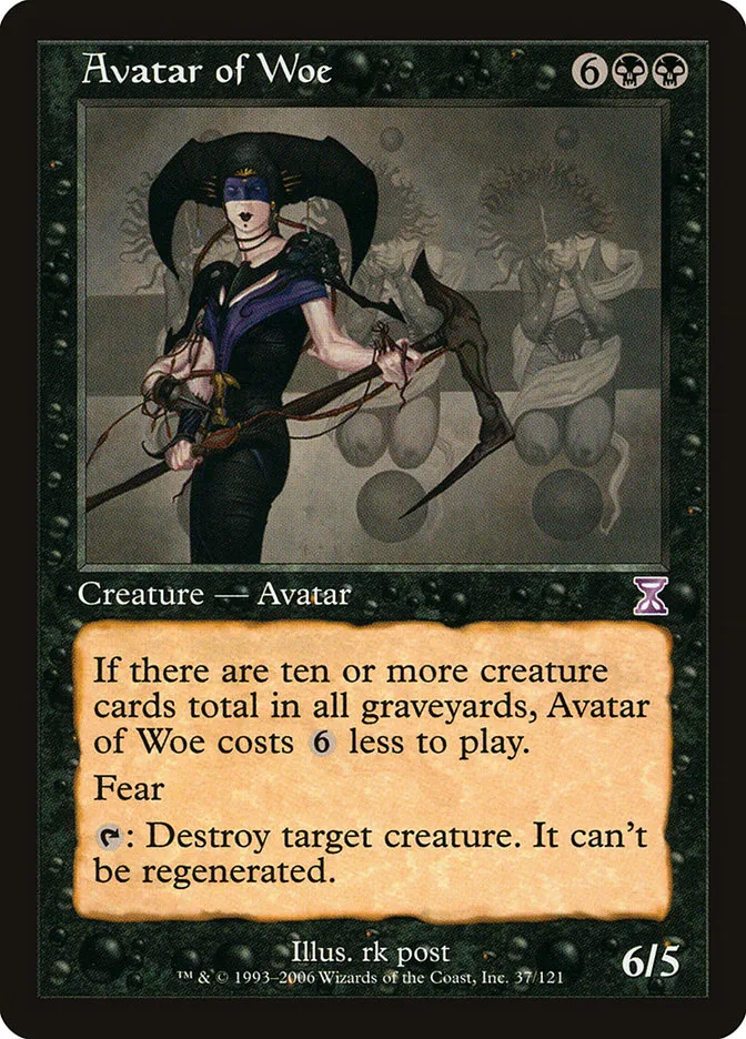 2006 Time Spiral Timeshifted Avatar of Woe special #37 special card image
