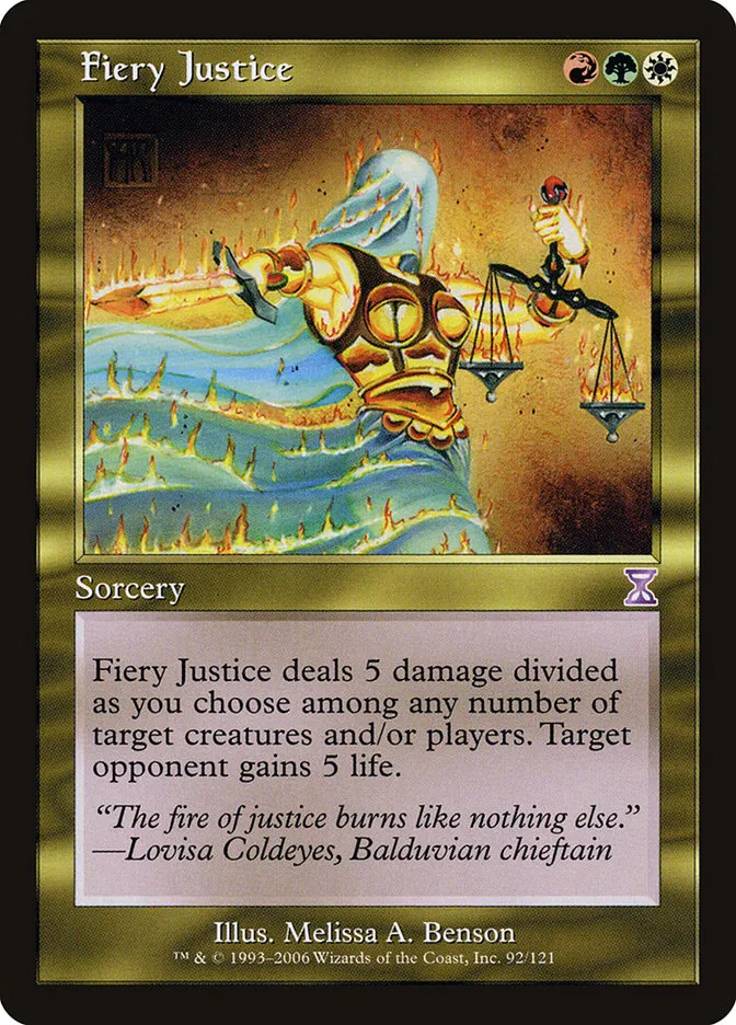2006 Time Spiral Timeshifted Fiery Justice #92 special card image