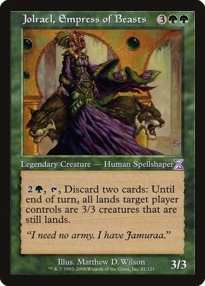 2006 Time Spiral Timeshifted Jolrael, Empress of Beasts #81 special card image