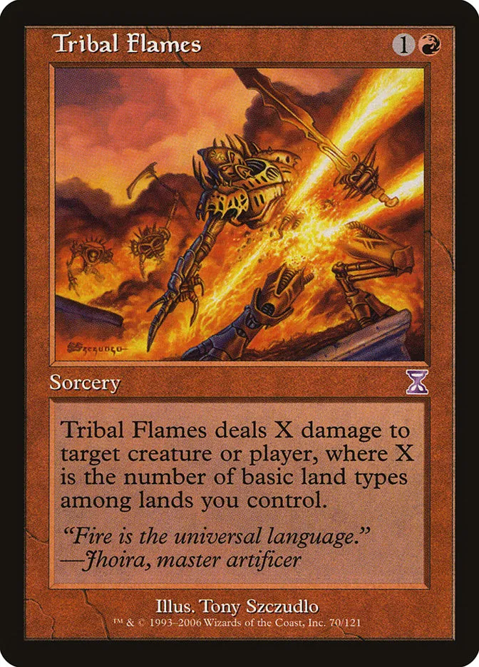 2006 Time Spiral Timeshifted Tribal Flames #70 special card image