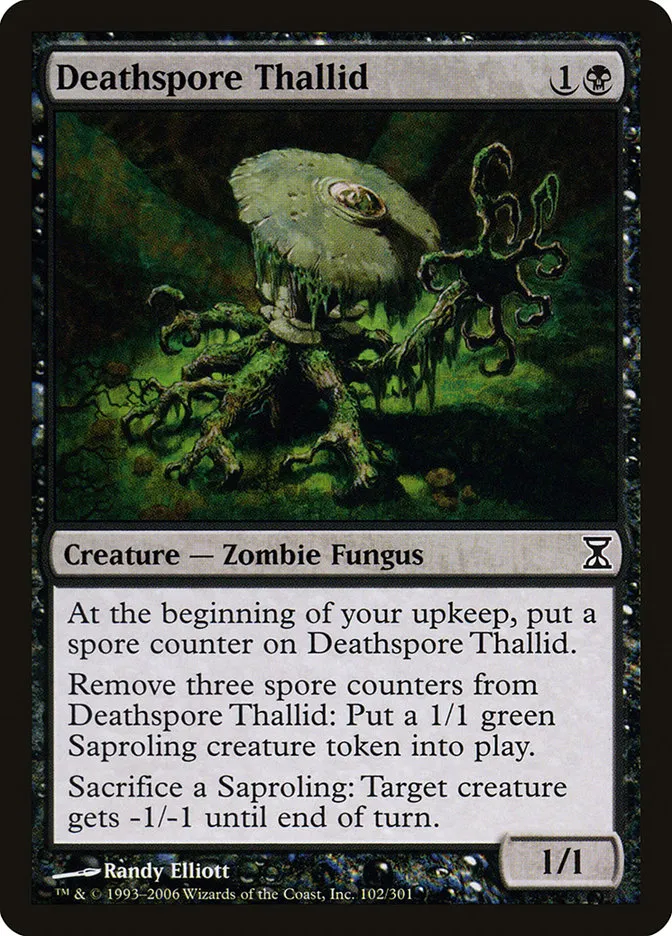 2006 Time Spiral Deathspore Thallid common #102 common card image