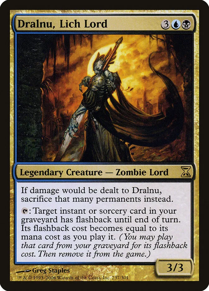 2006 Time Spiral Dralnu, Lich Lord #237 rare card image