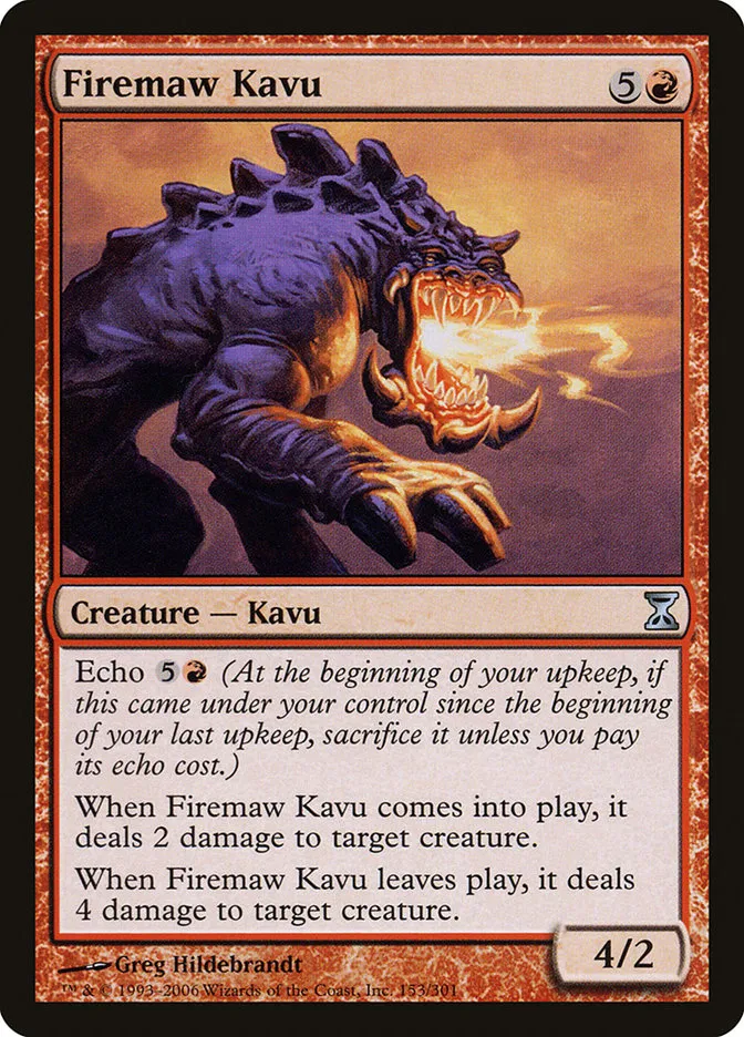 2006 Time Spiral Firemaw Kavu #153 uncommon card image