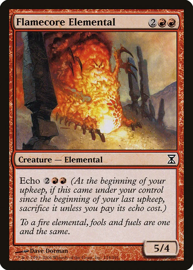 2006 Time Spiral Flamecore Elemental common #154 common card image