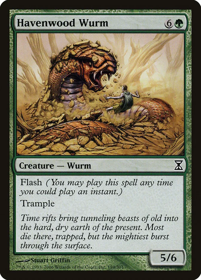 2006 Time Spiral Havenwood Wurm #199 common card image