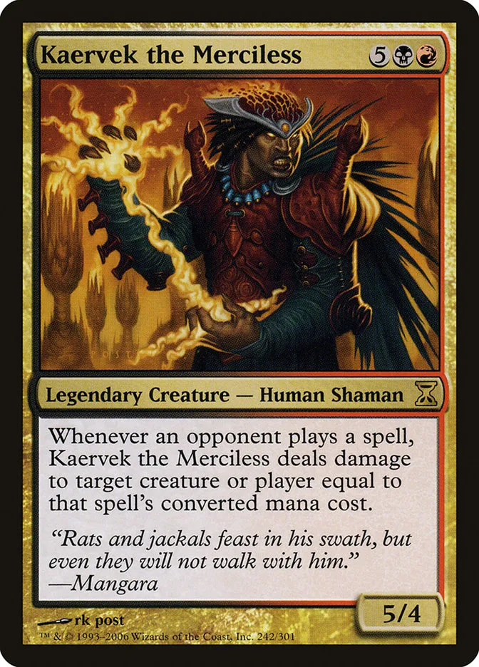 2006 Time Spiral Kaervek the Merciless #242 rare card image