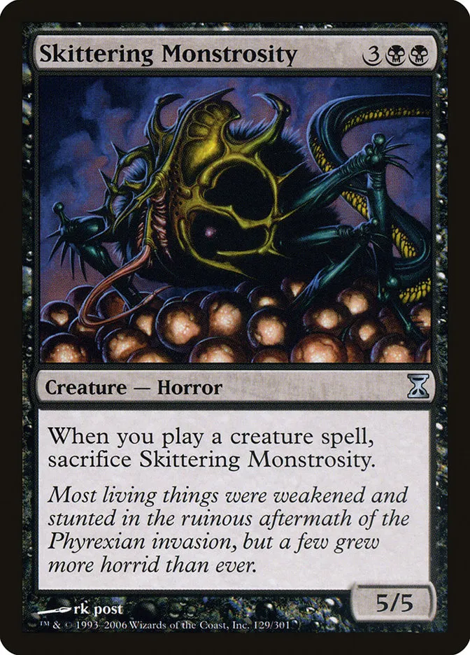 2006 Time Spiral Skittering Monstrosity #129 uncommon card image