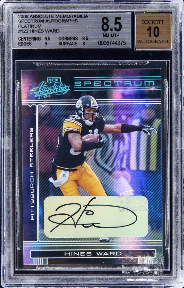 2006 Panini Absolute Hines Ward Memorabilia Spectrum Platinum #122 card image