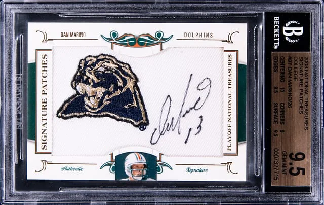 2006 Panini National Treasures Dan Marino Signature Patches College #97 card image