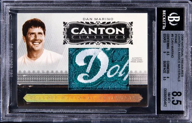 2006 Panini National Treasures Dan Marino Canton Classics Materials Prime #CC-DM card image