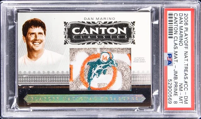 2006 Playoff Dan Marino National Treasures Canton Classics Material Jumbo Prime #CC-DM card image