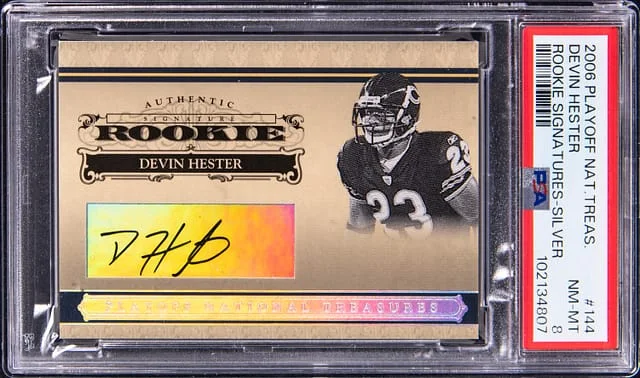 2006 Playoff Devin Hester National Treasures Signatures Silver #144 card image