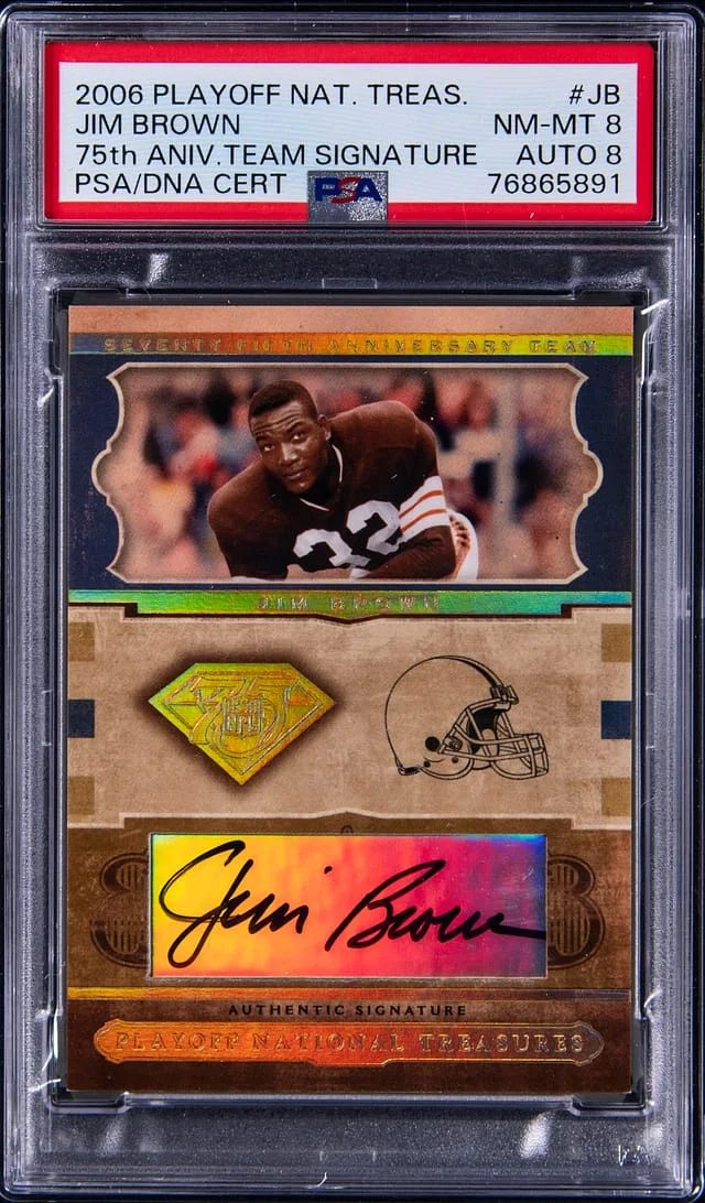 2006 Playoff Jim Brown National Treasures 75th Anniversary Team Signatures #NFL75-JB card image