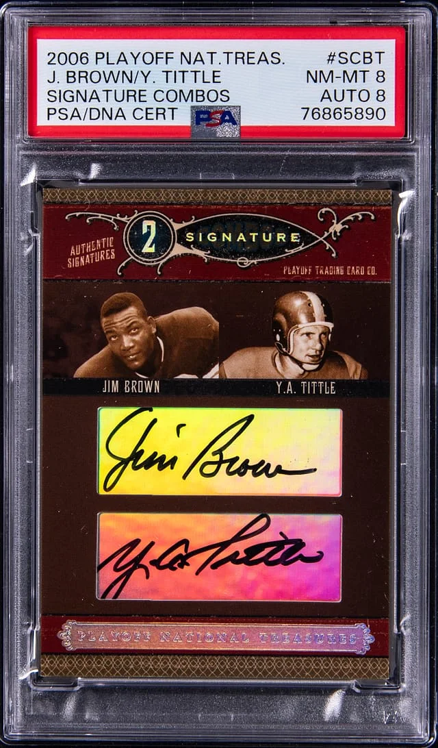 2006 Playoff Jim Brown/Y.A. Tittle National Treasures Signature Combos #SCBT card image