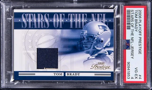 2006 Playoff Prestige Tom Brady Stars of the NFL Jersey #NFL-4 card image