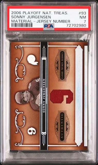 2006 Playoff Sonny Jurgensen National Treasures Material Jersey Number #93 card image