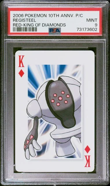 2006 Pokemon Anniversary Playing Cards Red Deck King Of Diamonds Registeel #10th card image