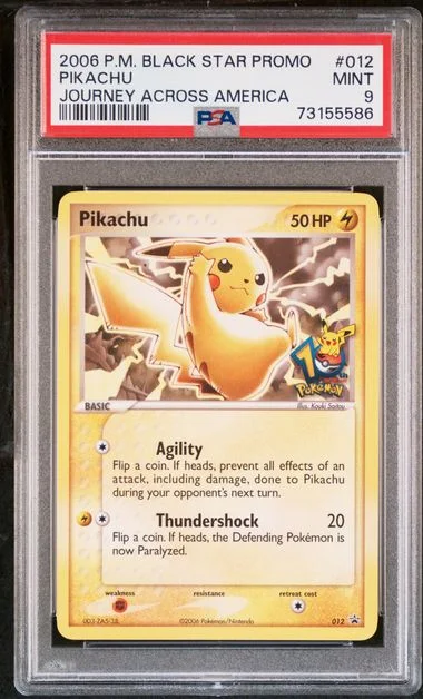 2006 Pokemon Black Star Promo Journey Across America Pikachu #012 card image