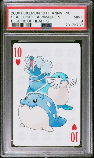 2006 Pokemon Center 10th Anniversary Playing Cards Blue Deck Of Hearts Sealeo/Spheal/Walrein #10 card image